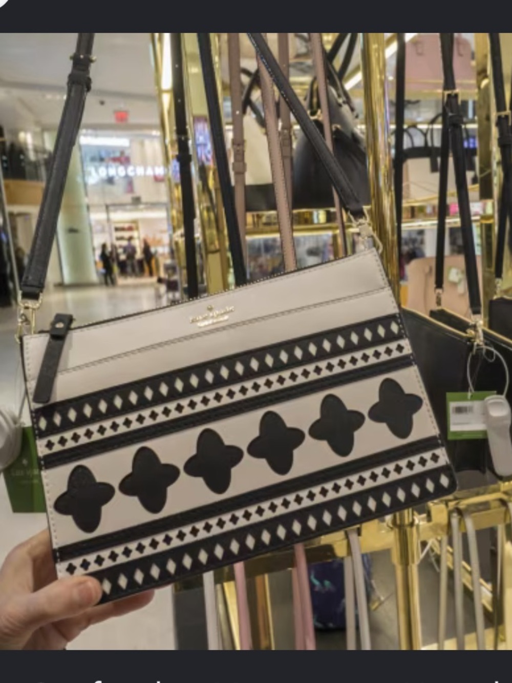 Kate Spade Black and White Patterned Crossbody
